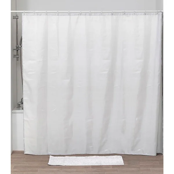 Rideau de douche 16 anneaux blanc 240x200cm