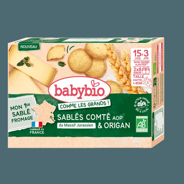 Sablé Comté Origan Bébé sans sucre ajouté + 15 mois