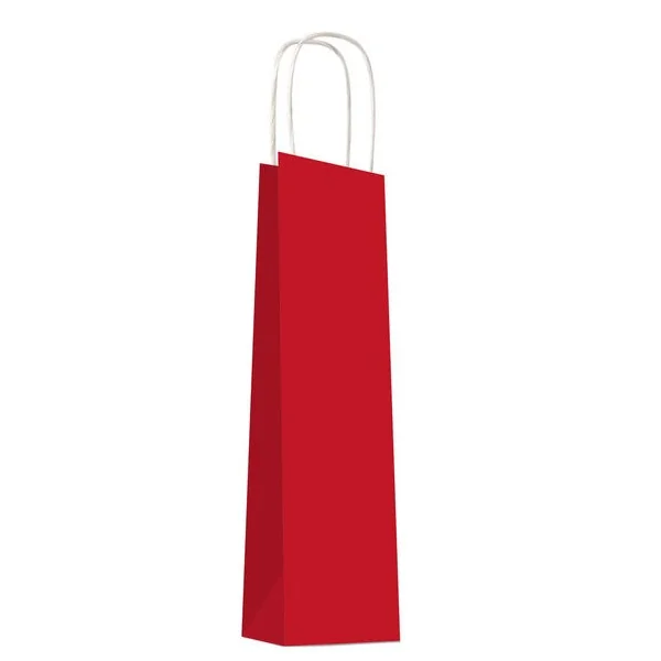 Sac kraft bouteille - rouge uni