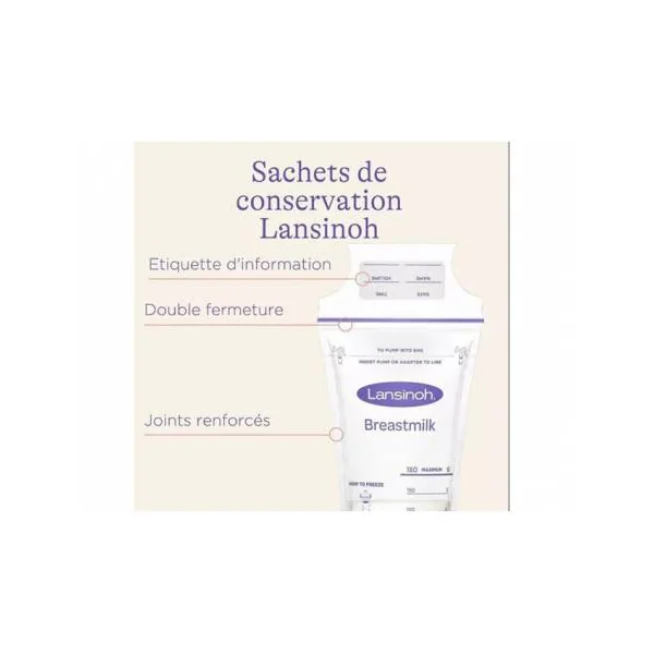 Sachet de conservation du lait (Le lot de 25 sachets)
