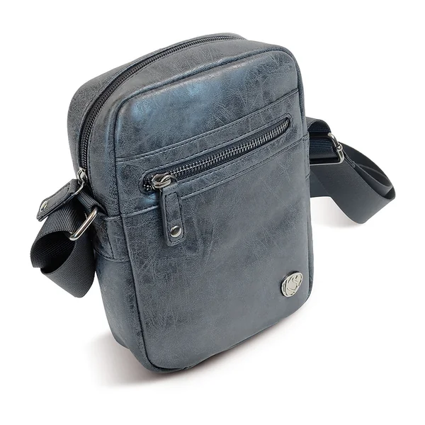 Sacoche zip vintage 2 poches noire 17x22x7cm