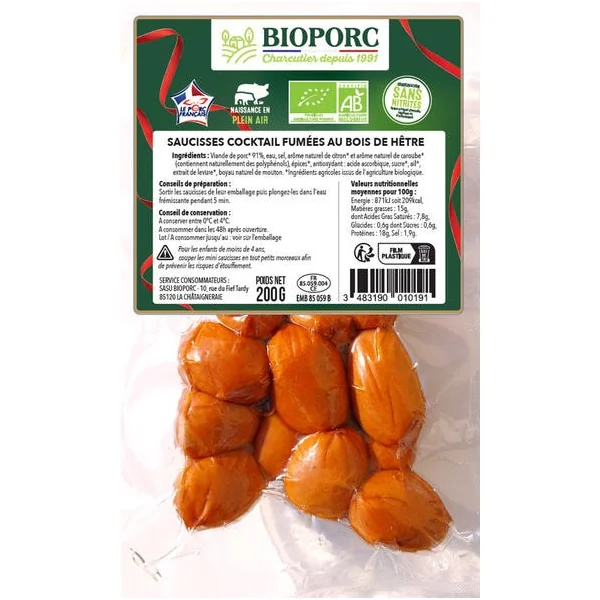 Saucisses cocktail sans nitrites 200g