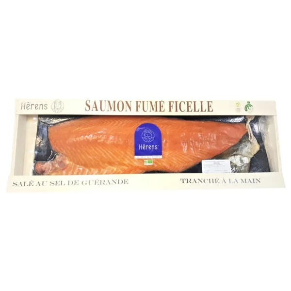 Saumon fumé ficelle boite bois