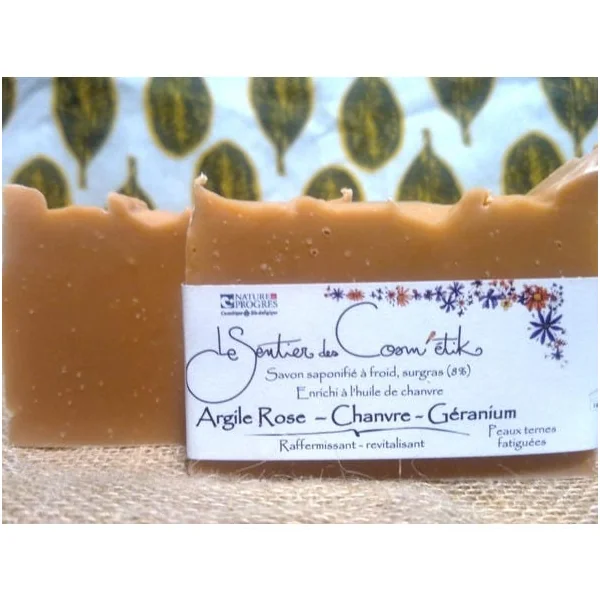 Savon Argile rose -chanvre -géranium