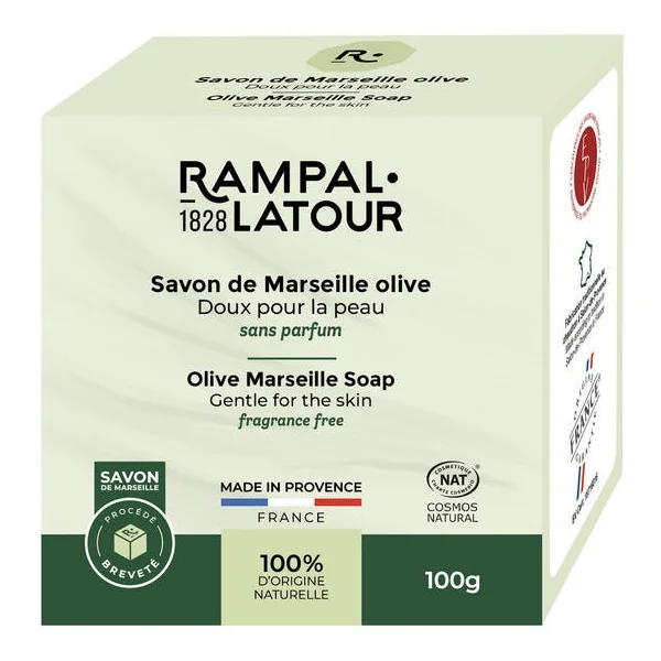 Savon de Marseille vert sans palme doux pour la peau 100g