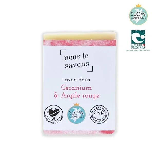 Savon doux Géranium & Argile rouge