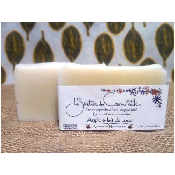 Savon lait végétal sans HE Argile blanche- lait coco