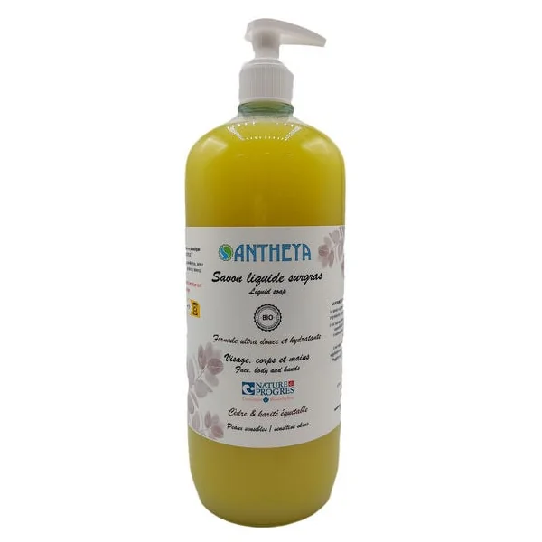 Savon surgras liquide cèdre, géranium et patchouli