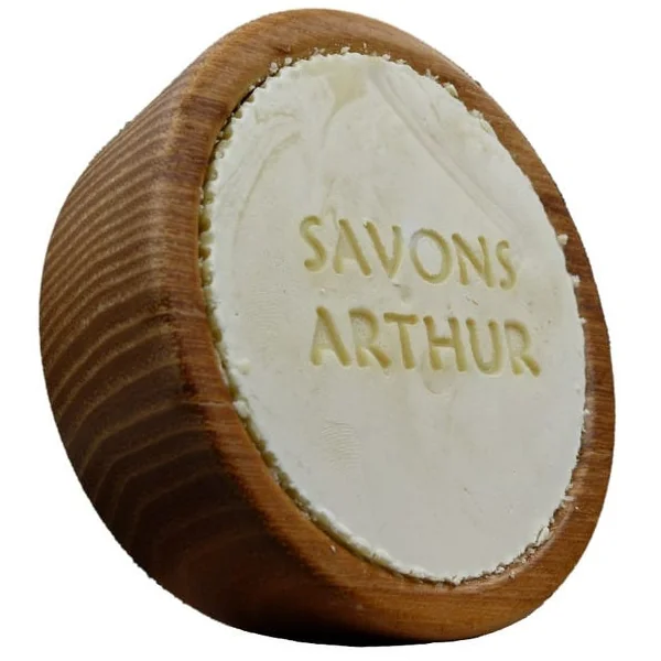 Savon à barbe nature dans bol bois 185g