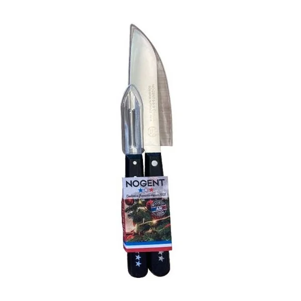Set duo 1 éplucheur 2 tranchants & 1 couteau santoku - avec protection de lame