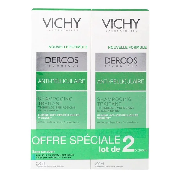 Shampooing anti-pelliculaire cheveux normaux à gras 2x200ml