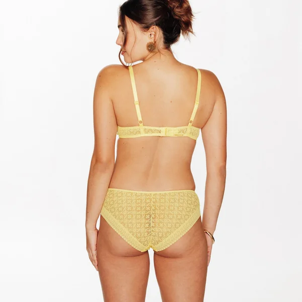 shorty dentelle JAUNE