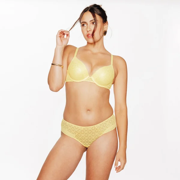 shorty dentelle JAUNE