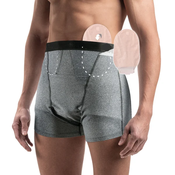 Slip-boxer homme pour personne stomisée