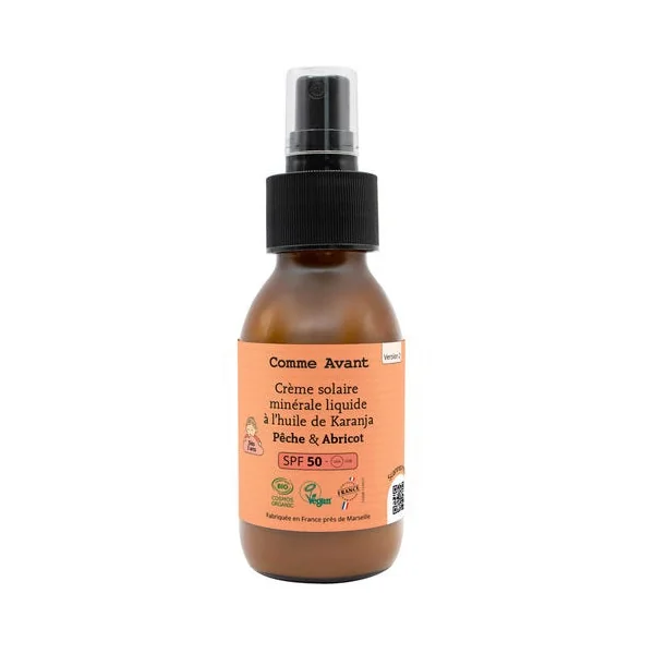 Solaire SPF50 crème pêche abricot 90ml