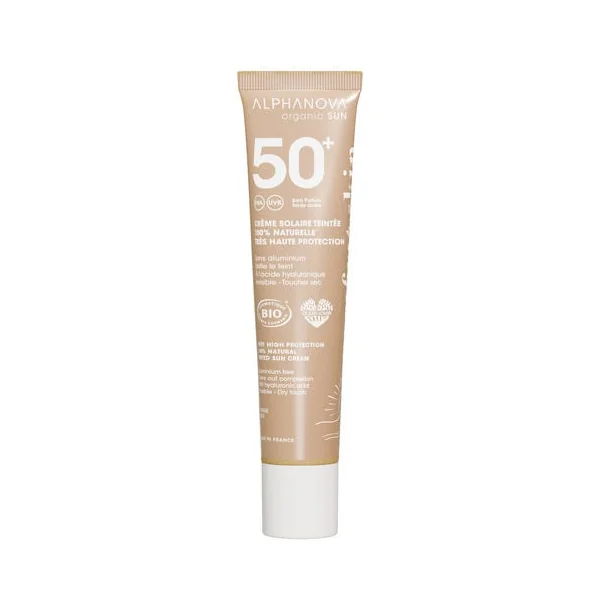 Solaire SPF50+ crème teintée dorée 40g