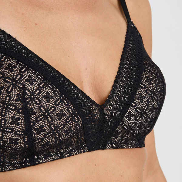 soutien-gorge ampli sans armatures dentelle NOIR