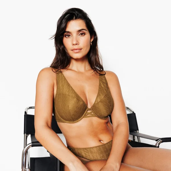 SOUTIEN-GORGE AMPLIFORME FOULARD OCRE