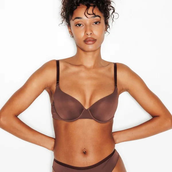 SOUTIEN-GORGE AMPLIFORME MICROFIBRE MARRON