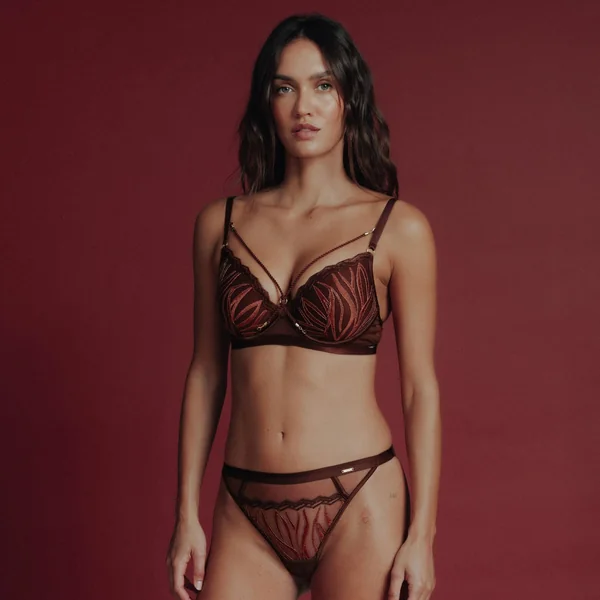 SOUTIEN-GORGE AMPLIFORME PLUNGE MULTICO MARRON