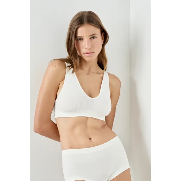 Soutien-gorge brassière côtelée