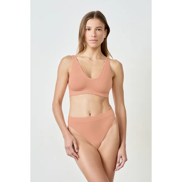 Soutien-gorge brassière côtelée