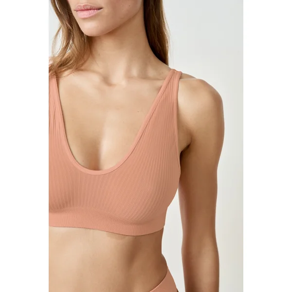 Soutien-gorge brassière côtelée