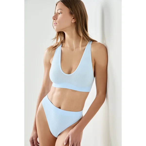 Soutien-gorge brassière côtelée