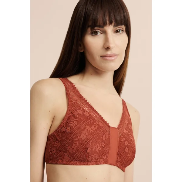 Soutien-gorge brassière sans armatures post-mastectomie avec ouverture devant