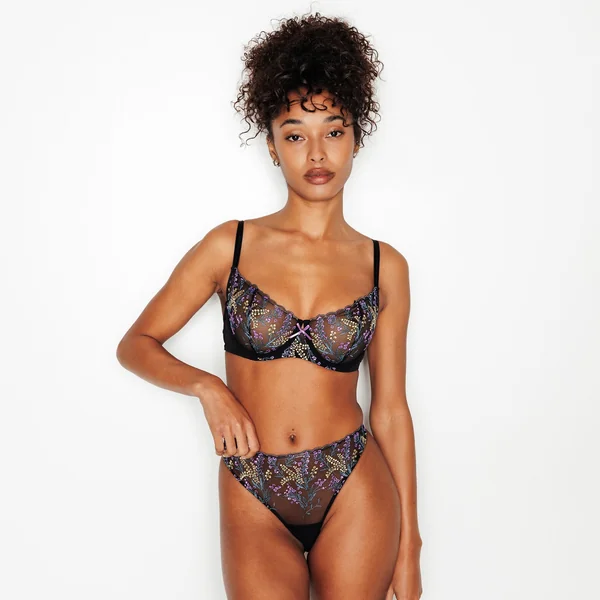 SOUTIEN-GORGE CORBEILLE MULTICO NOIR