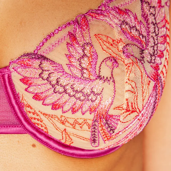 SOUTIEN-GORGE CORBEILLE MULTICO ROSE