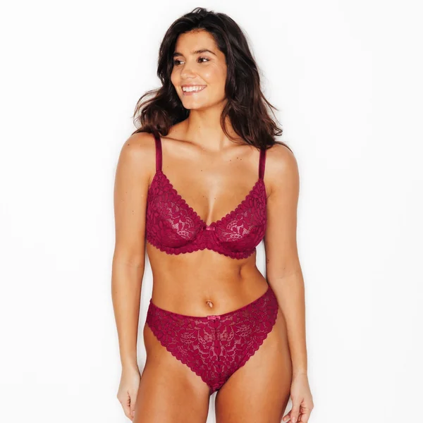 SOUTIEN-GORGE EMBOITANT DENTELLE BORDEAUX