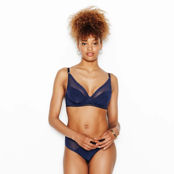 SOUTIEN-GORGE EMBOITANT FOULARD MICROFIBRE MARINE