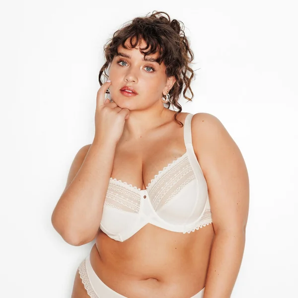 SOUTIEN-GORGE EMBOITANT GRANDE TAILLE MICROF ECRU