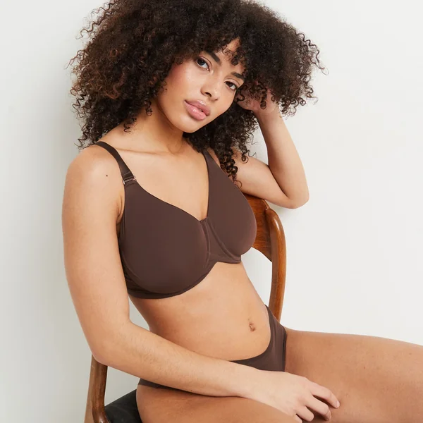 SOUTIEN-GORGE EMBOITANT MICROFIBRE MARRON