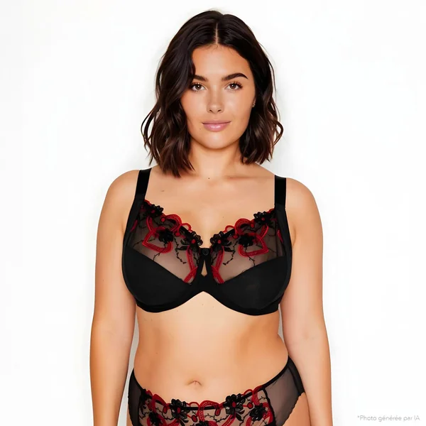 SOUTIEN-GORGE GRANDE TAILLE MULTICO NOIR
