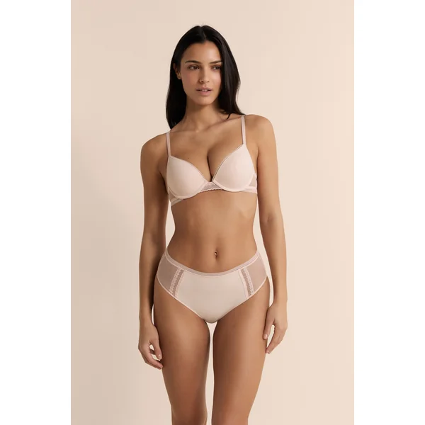 Soutien-gorge N.2 - Le push-up plongeant avec détails en dentelle