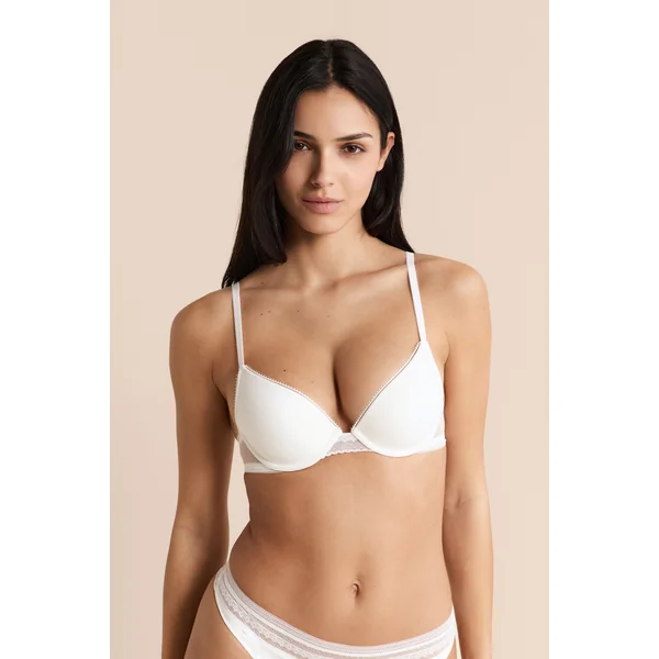 Soutien-gorge N.2 - Le push-up plongeant avec détails en dentelle