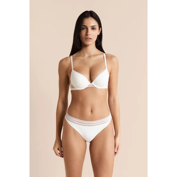 Soutien-gorge N.2 - Le push-up plongeant avec détails en dentelle