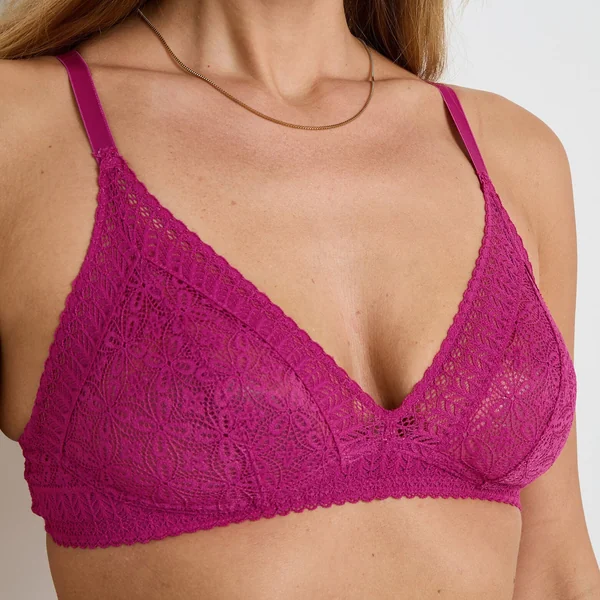 soutien-gorge sans armatures dentelle FUCHSIA