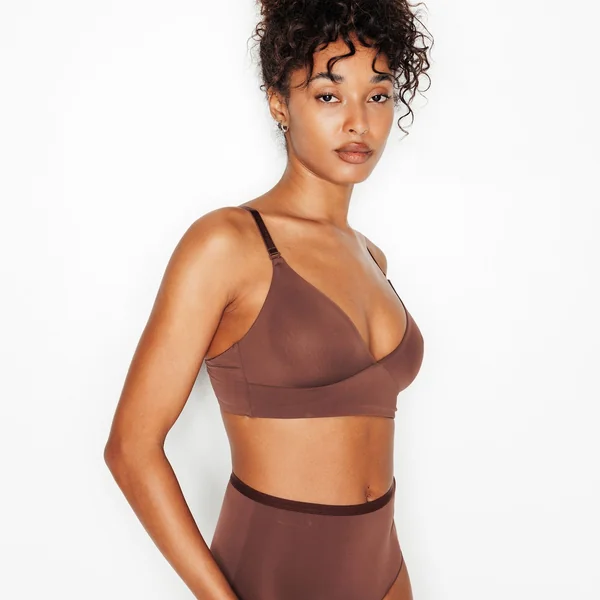 SOUTIEN-GORGE SANS ARMATURES MICROFIBRE MARRON