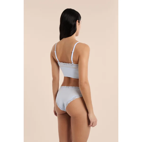Soutien-gorge triangle en microfibre et dentelle
