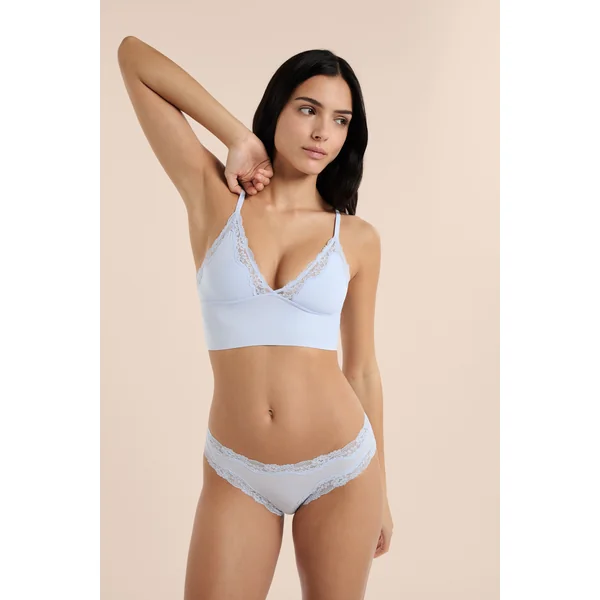 Soutien-gorge triangle en microfibre et dentelle