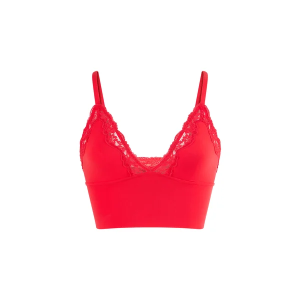 Soutien-gorge triangle en microfibre et dentelle
