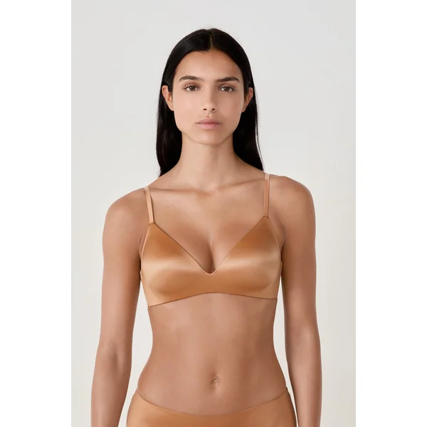 Soutien-gorge triangle sans armatures satiné