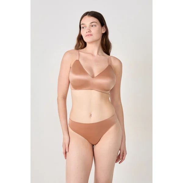 Soutien-gorge triangle sans armatures satiné