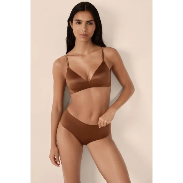 Soutien-gorge triangle sans armatures satiné