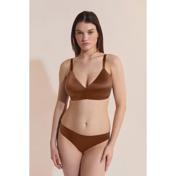 Soutien-gorge triangle sans armatures satiné