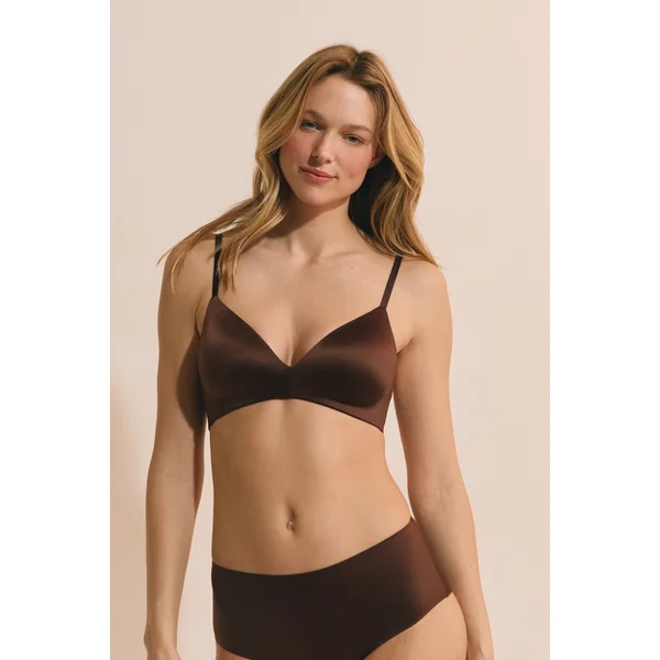 Soutien-gorge triangle sans armatures satiné
