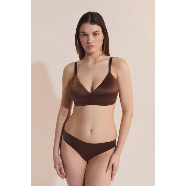 Soutien-gorge triangle sans armatures satiné